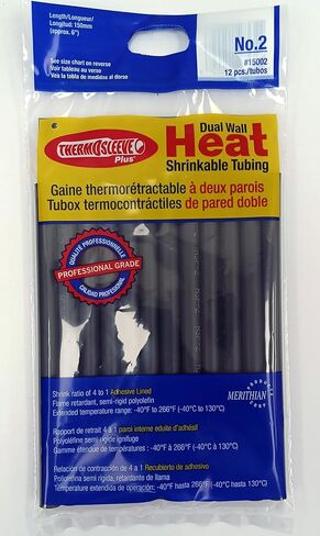 أنابيب ThermOsleeve Plus شبه صلبة، مزدوجة الجدار قابلة للانكماش بالحرارة (قطر 0.293 بوصة - طول 6 بوصة) 12 قطعة - نسبة الانكماش 4:1 in Kuwait