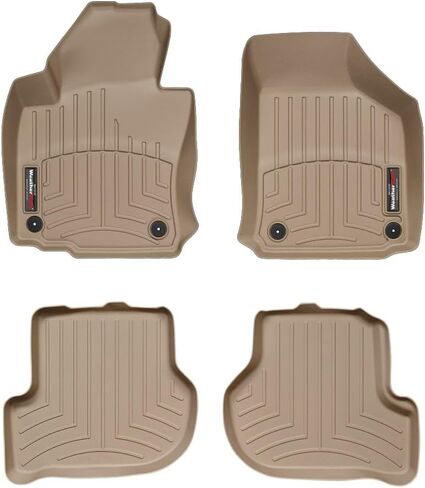 بطانات أرضية مخصصة من WeatherTech لسيارة VW Golf، Golf GTI، Golf R، Golf R32، Jetta - الصف الأول والثاني (442691-440802)، أسود in Saudi Arabia