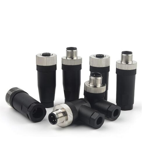 1Pcs M12-PG7 PG9 Socket Connector 3 4 5 8 Pin Straight Bent Male Female Screw Threaded Coupling(PG9 Female Bent,3 Pin) in Kuwait