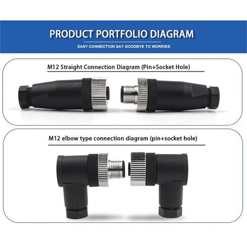1Pcs M12-PG7 PG9 Socket Connector 3 4 5 8 Pin Straight Bent Male Female Screw Threaded Coupling(PG9 Female Bent,3 Pin) in Kuwait