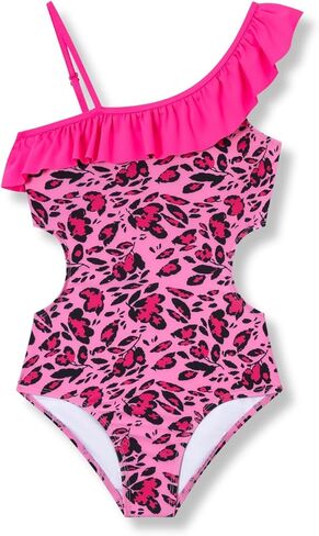 ملابس سباحة للفتيات من قطعة واحدة مكشكشة ملابس سباحة للشاطئ سريعة الجفاف مع حزام قابل للتعديل 10-17 سنة in Kuwait