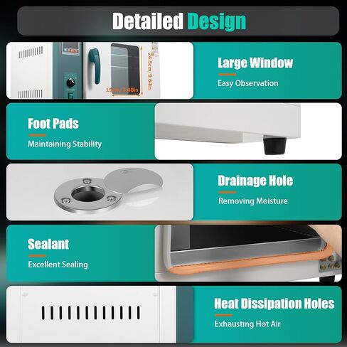 45L Lab Oven - 1000W Digital Drying Oven, 10-300℃ Temperature Control, Forced Air Convection, Scientific Incubator, 12 Gal Laboratory Equipment, 110V in Kuwait