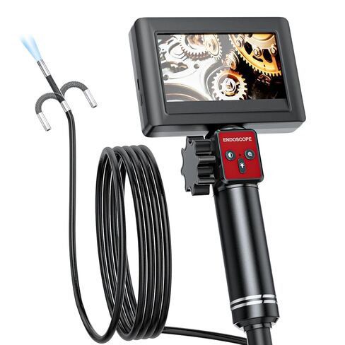 Two-Way Articulating Borescope Camera with Light: Borescope Industrial Endoscope Camera - Flexible Waterproof Inspection Bore Scope for Plumbing Automotive Sewer in Saudi Arabia