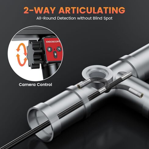 Two-Way Articulating Borescope Camera with Light: Borescope Industrial Endoscope Camera - Flexible Waterproof Inspection Bore Scope for Plumbing Automotive Sewer in Saudi Arabia