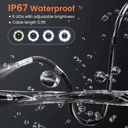Two-Way Articulating Borescope Camera with Light: Borescope Industrial Endoscope Camera - Flexible Waterproof Inspection Bore Scope for Plumbing Automotive Sewer in Saudi Arabia