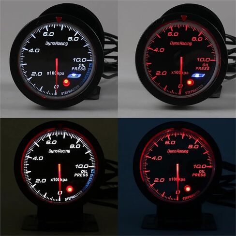 60MM auto Car Oil Pressure Gauge 0-10 BAR Red & White Lighting Meter with Sensor in Saudi Arabia