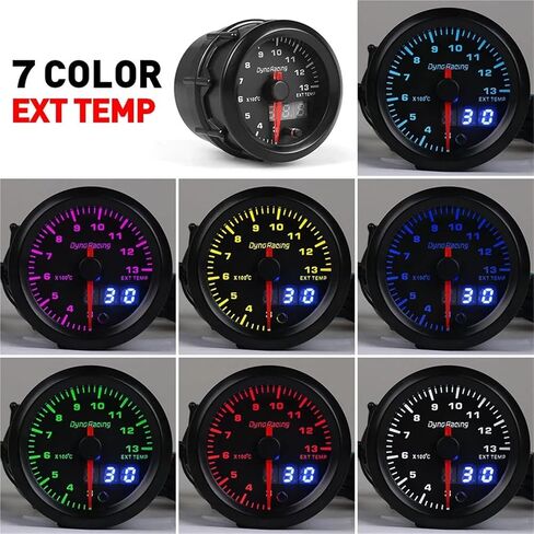 2'' 52mm Dual Display Exhaust Gas Temp Gauge 7 Colors Led 300-1300 Celsius EGT EXT Gauge with Stepper Motor BX101503 in Saudi Arabia