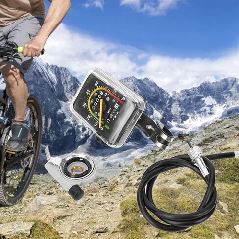 HERCHR Mechanical Odometer, Water Proof Mountain Bike Analog Computer with Cable and Adapter Universal Cycling Speedometer in Saudi Arabia