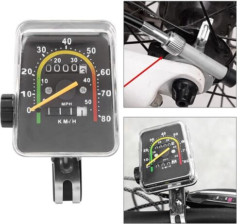 HERCHR Mechanical Odometer, Water Proof Mountain Bike Analog Computer with Cable and Adapter Universal Cycling Speedometer in Saudi Arabia