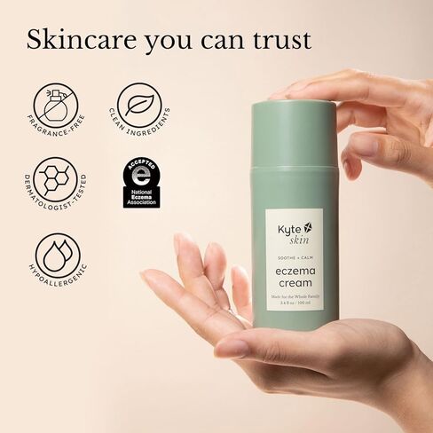 KYTE BABY - Kyte Skin Eczema Cream – Fragrance - Free Moisturizer for Sensitive, Dry Skin – with Colloidal Oatmeal, Aloe & Shea Butter, Hypoallergenic, Pediatrician Tested (4 Fl Oz) in Saudi Arabia