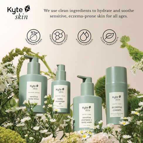KYTE BABY - Kyte Skin Eczema Cream – Fragrance - Free Moisturizer for Sensitive, Dry Skin – with Colloidal Oatmeal, Aloe & Shea Butter, Hypoallergenic, Pediatrician Tested (4 Fl Oz) in Saudi Arabia