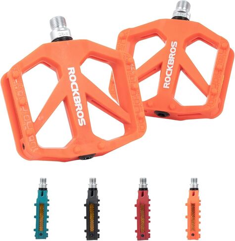 ROCKBROS Mountain Bike Pedals MTB Pedals Bicycle Flat Pedals Nylon 9/16" Sealed Bearing Lightweight Design for Road Mountain BMX MTB Bike in Saudi Arabia