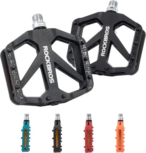 ROCKBROS Mountain Bike Pedals MTB Pedals Bicycle Flat Pedals Nylon 9/16" Sealed Bearing Lightweight Design for Road Mountain BMX MTB Bike in Saudi Arabia