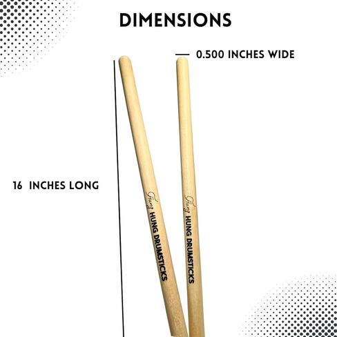 Timbale Drumsticks 1/2-Inch Hickory, 8 Pairs (16 Sticks), 16-Inch Durable for Salsa & Latin Percussion in Kuwait
