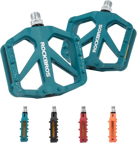 ROCKBROS Mountain Bike Pedals MTB Pedals Bicycle Flat Pedals Nylon 9/16" Sealed Bearing Lightweight Design for Road Mountain BMX MTB Bike in Saudi Arabia