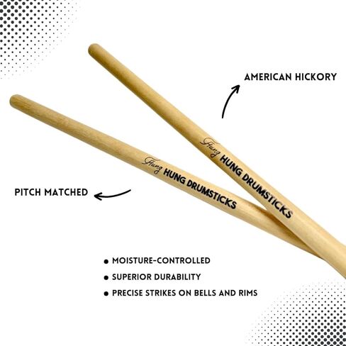 Timbale Drumsticks 1/2-Inch Hickory, 8 Pairs (16 Sticks), 16-Inch Durable for Salsa & Latin Percussion in Kuwait