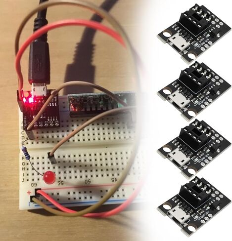 4 قطع ATTINY85 لوحة تطوير Micro USB متوافقة مع ATtiny13A ATtiny25 ATtiny45 ATtiny85 in Saudi Arabia