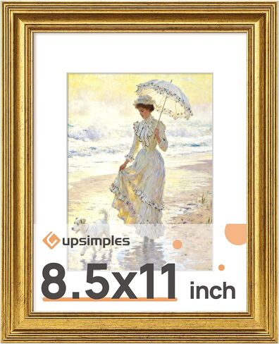 upsimples 5x7 Picture Frame, Gold Frames Display 4x6 with Mat or 5 x 7 Without for Wall or Tabletop Decor, 1pack in Saudi Arabia