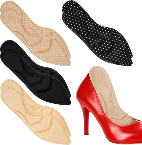 4 Pairs High Heel Insoles, Women Breathable Shoe Inserts, 10 Inch Boot Inserts Foot Cushion, Comfort Sponge Shoe Pads Insert for Women Foot Pain, Arch Pain, Heel Sore, Loose Shoes (Classic 4 Colors) in Saudi Arabia