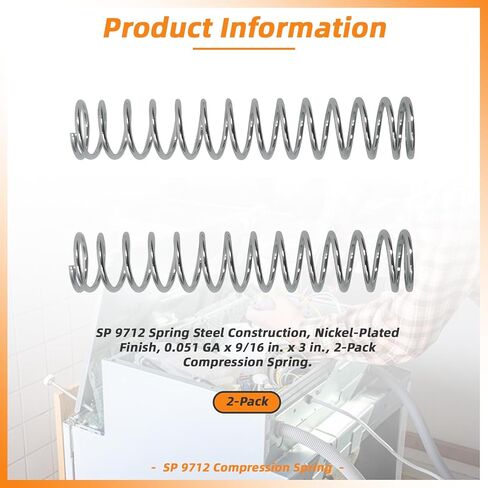 هيكل فولاذي زنبركي 9712، تشطيب مطلي بالنيكل، 0.051 GA × 9/16 بوصة × 3 بوصة، عبوتان من النوابض المضغوطة. in Kuwait