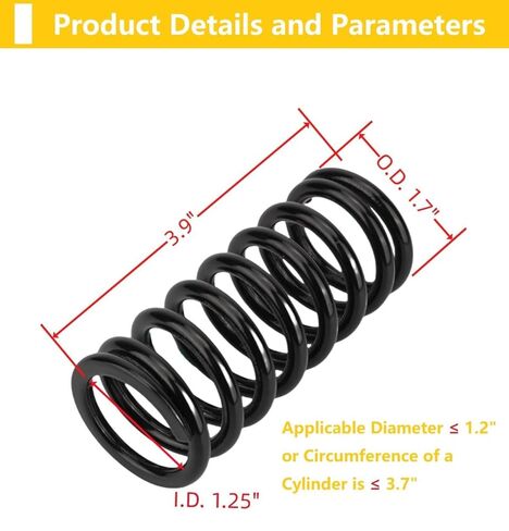 (4 PCS) Power Transmission Compression Spring - 5.8mm Wire Dia, 43mm OD, 100mm Free Length Steel Compression Spring -Black in Saudi Arabia