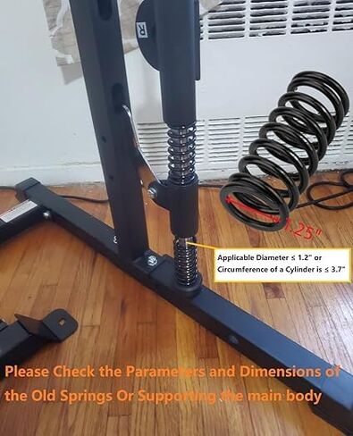 (4 PCS) Power Transmission Compression Spring - 5.8mm Wire Dia, 43mm OD, 100mm Free Length Steel Compression Spring -Black in Saudi Arabia