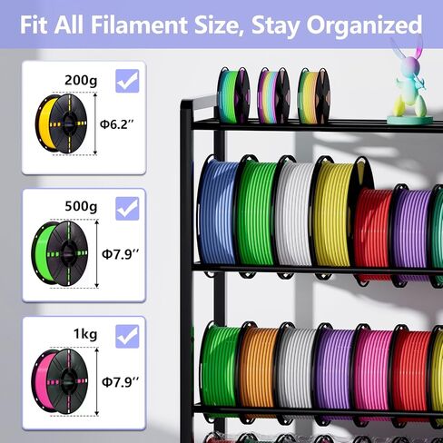 رف تخزين خيوط الطابعة ثلاثية الأبعاد من ANASTA، رف خيوط عالي التحمل مع عجلات، حامل خيوط معدني من 4 طبقات للتنظيم، 50 بكرة رف ذو سعة كبيرة للطباعة ثلاثية الأبعاد في الاستوديو المنزلي in Kuwait