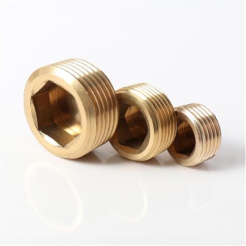 Brass Pipe Hex Head End Cap Male Thread 1/8-1/2 Inch 8-Pack(Male Plug,2 PCS-1/8") in Saudi Arabia