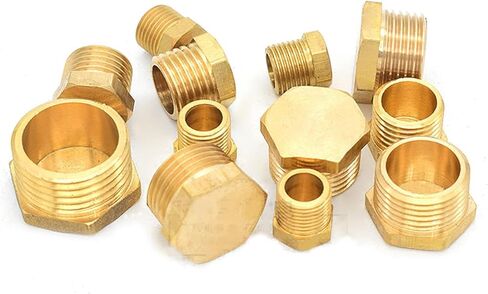 Brass Pipe Hex Head End Cap Male Thread 1/8-1/2 Inch 8-Pack(Male Plug,2 PCS-1/8") in Saudi Arabia