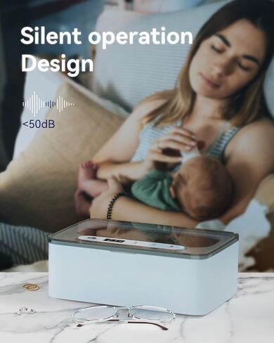 Ultrasonic Jewelry Cleaner, 47kHz Ultrasonic Retainer Cleaner for Jewelry, Eyeglass, Braces, Rings,Watch Band,Dentures, 3 Cleaning Modes Ultrasonic Cleaner Machine, 330ML Capacity Ring Cleaner in Saudi Arabia