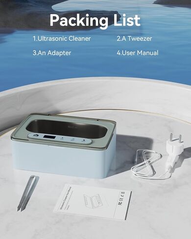 Ultrasonic Jewelry Cleaner, 47kHz Ultrasonic Retainer Cleaner for Jewelry, Eyeglass, Braces, Rings,Watch Band,Dentures, 3 Cleaning Modes Ultrasonic Cleaner Machine, 330ML Capacity Ring Cleaner in Saudi Arabia