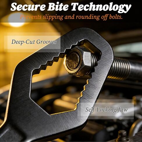 مفتاح ربط توركس ذاتي الضبط 8-22 مم مزدوج الأطراف ذاتي الشد متعدد الوظائف أداة بالوعة إصلاح السباكة مفتاح عزم دوران السيارة لركوب الخيل في الهواء الطلق (قطعتان، أسود) in Kuwait