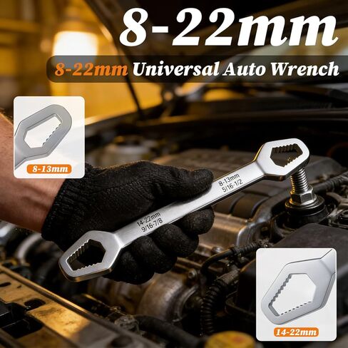 Universal Self Adjusting Wrench, 8–22mm Double Head Self-Tightening Wrench, Multifunctional Wrench Set for Home Car Outdoor Mechanical Repair in Saudi Arabia