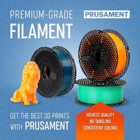 طابعة Prusament ثلاثية الأبعاد Premium Filament PETG Jet Black 1.75 مم - بكرة 2 كجم - دقة عالية ± 0.02 مم - سلسلة منخفضة - طبقة قوية - لا تشابك - مثالية للمبتدئين والمحترفين in Kuwait
