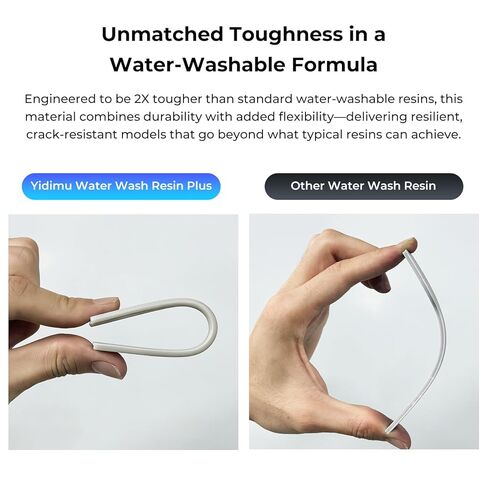 طابعة ثلاثية الأبعاد راتنج سريع قابل للغسل في الماء، 405 نانومتر LCD فوتوبوليمر معالج بالأشعة فوق البنفسجية للحصول على دقة عالية، رائحة منخفضة، غير هشة، رمادي، 500 جرام in Kuwait