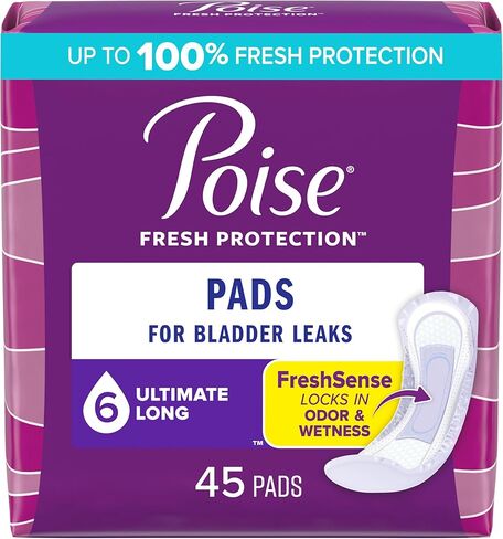 Poise Pads Ultimate Absorbency Long, Pk/45 in Kuwait