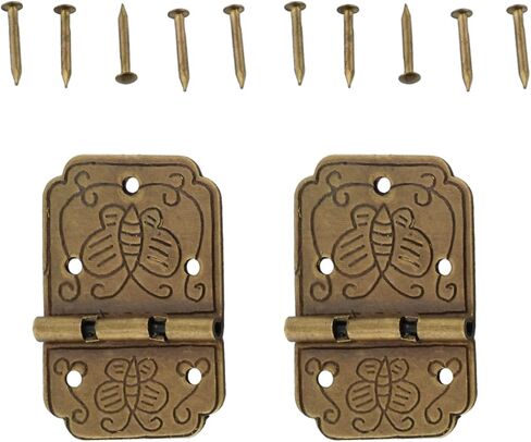 Door Hinges Hinges,Cabinet Butt Hinge,Folding Door Hinges,10pcs Black Furniture Cabinet Door Luggage Hinges 4 Holes Jewelry Wooden Boxes Vintage Old H Hinges with Screws and Storage in Saudi Arabia