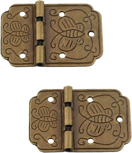 Door Hinges Hinges,Cabinet Butt Hinge,Folding Door Hinges,10pcs Black Furniture Cabinet Door Luggage Hinges 4 Holes Jewelry Wooden Boxes Vintage Old H Hinges with Screws and Storage in Saudi Arabia