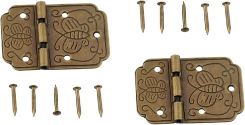 Door Hinges Hinges,Cabinet Butt Hinge,Folding Door Hinges,10pcs Black Furniture Cabinet Door Luggage Hinges 4 Holes Jewelry Wooden Boxes Vintage Old H Hinges with Screws and Storage in Saudi Arabia
