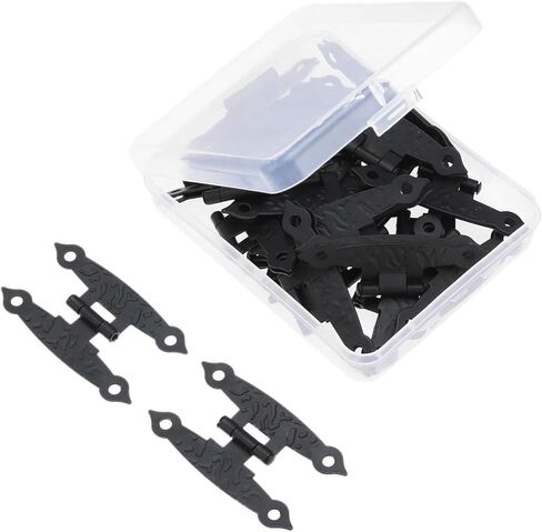 Door Hinges Hinges,Cabinet Butt Hinge,Folding Door Hinges,10pcs Black Furniture Cabinet Door Luggage Hinges 4 Holes Jewelry Wooden Boxes Vintage Old H Hinges with Screws and Storage in Saudi Arabia