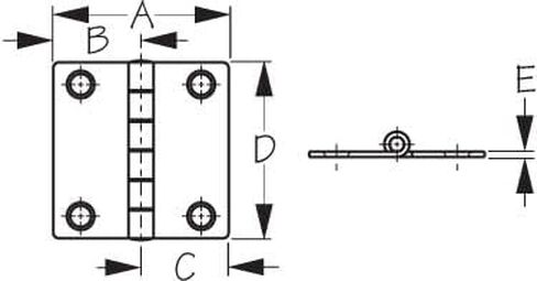 Part Synergy Butt Hinge 2' X 2' Stainless Steel in Saudi Arabia