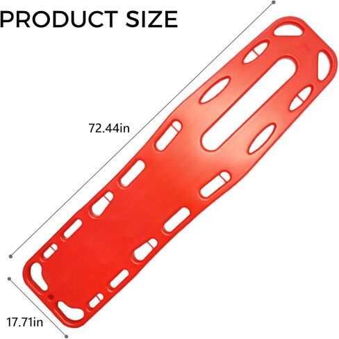 Portable Spine Board Stretcher with 3 Straps - Lightweight PE EMT Backboard for Patient Transport & Immobilization - Rescue Emergency Ambulance Stretcher (Orange) in Saudi Arabia