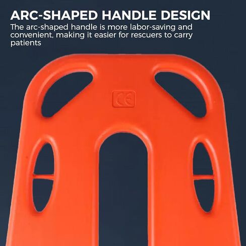 Lightweight Spine Board Stretcher with Straps - Portable EMT Backboard for Patient Transport & Immobilization - Durable PE Plastic Ambulance Rescue Equipment (Orange) in Saudi Arabia