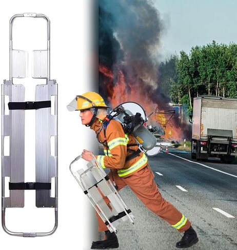 Adjustable Folding Aluminum Spine Stretcher - Detachable Transfer Backboard for First Responders & Medical Rescue - Portable Emergency Spine Board for Safe Patient Transport in Saudi Arabia