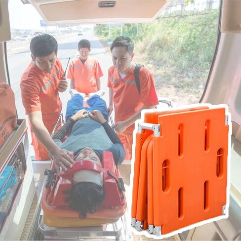 Waterproof Foldable Spine Board Stretcher, Adjustable Medical Immobilization Equipment with Seat Belt for Swimming Pools & Water Parks - Emergency Rescue Tool in Saudi Arabia