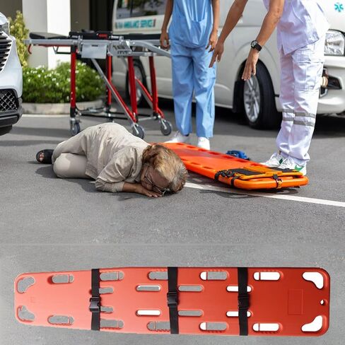 Lightweight Emergency Rescue Transfer Board with Straps - Spine Immobilization for Adults, Ideal for Public Swimming Pools & Water Rescue Situations in Saudi Arabia