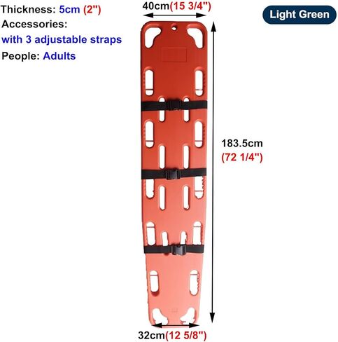 Lightweight Emergency Rescue Transfer Board with Straps - Spine Immobilization for Adults, Ideal for Public Swimming Pools & Water Rescue Situations in Saudi Arabia