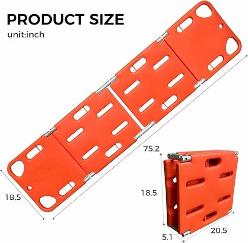 Foldable Spine Board Stretcher - Emergency Rescue Backboard for Patient Transport, Water-Resistant Floating Stretcher, Portable EMT Immobilization for Ambulance Use in Saudi Arabia