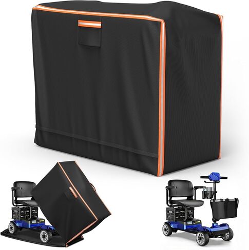 Mobility Scooter Storage Cover 49"L x 23"W x 41"H Black Mobility Scooter Cover Waterproof Outdoor Fully Enclosed with Reflective Strips Suitable for Indoor & Outdoor Storage and Travel in Kuwait