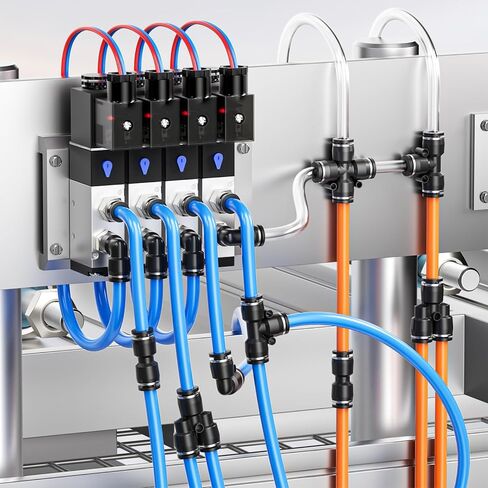 1/4 "OD إلى 3/8" NPT الموضوع الكوع الذكور ومجموعة مستقيمة توصيل سريع الهواء المناسب موصل قفل دفع هوائي (حزمة من 12) in Kuwait